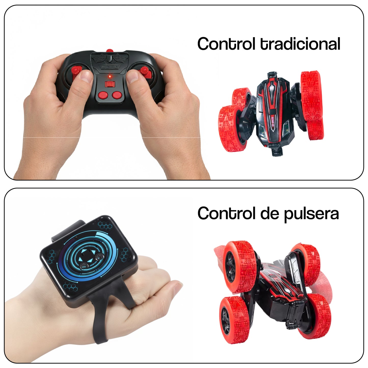 Auto a control remoto MONSTER WHEELS + control por pulsera de gestos