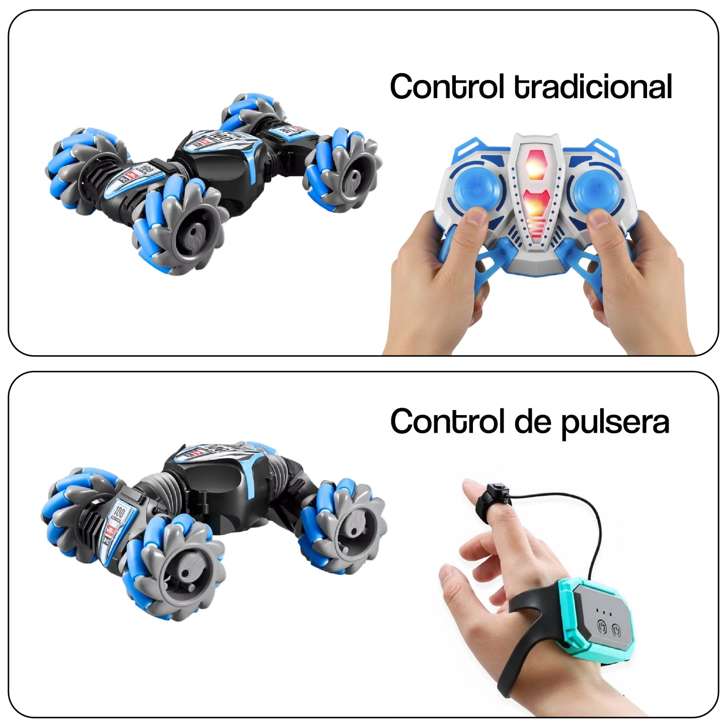 Auto a control remoto acrobático TWISTER WHEELS + control pulsera de gestos
