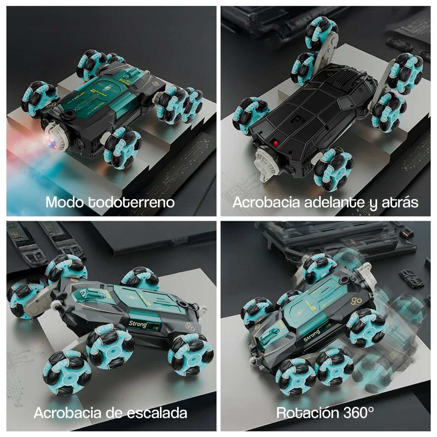 Auto a control remoto escalador KRAKEN WHEELS + control por pulsera de gestos