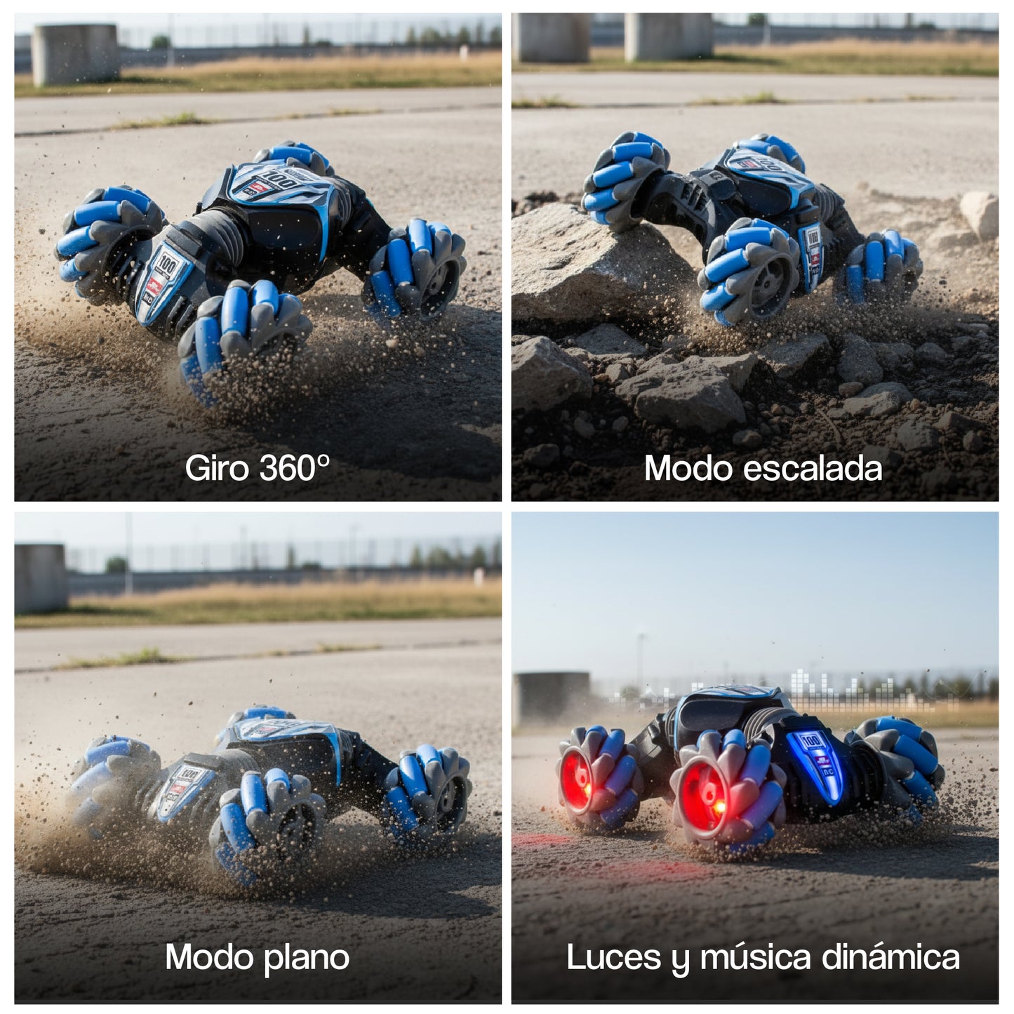 Auto a control remoto acrobático TWISTER WHEELS + control pulsera de gestos