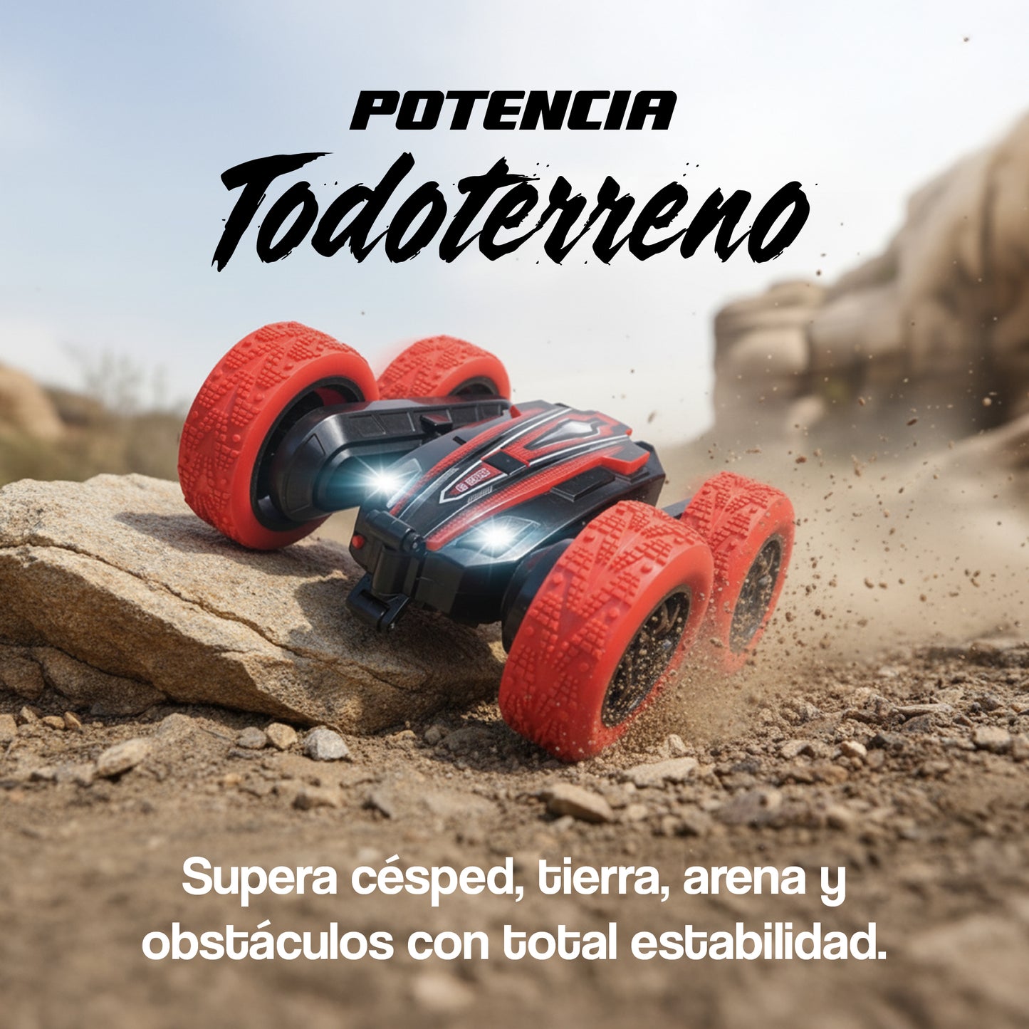 Auto a control remoto MONSTER WHEELS + control por pulsera de gestos
